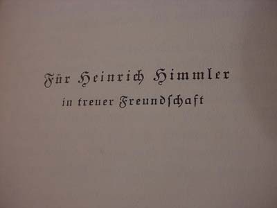 Book, Maske und Gesicht, is dedicated to Reichsfhrer SS Heinrich Himmler